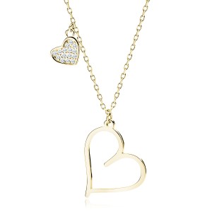 Colier argint placat cu aur galben cu inimioare DiAmanti Z2007NG_W-DIA (Argint 925‰ 2 g.)
